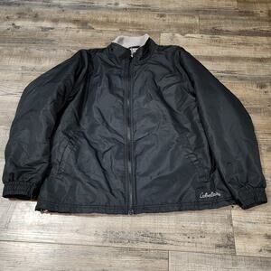 Cabela's Womens outerwear fleece lined rain coat Size XL black 2496